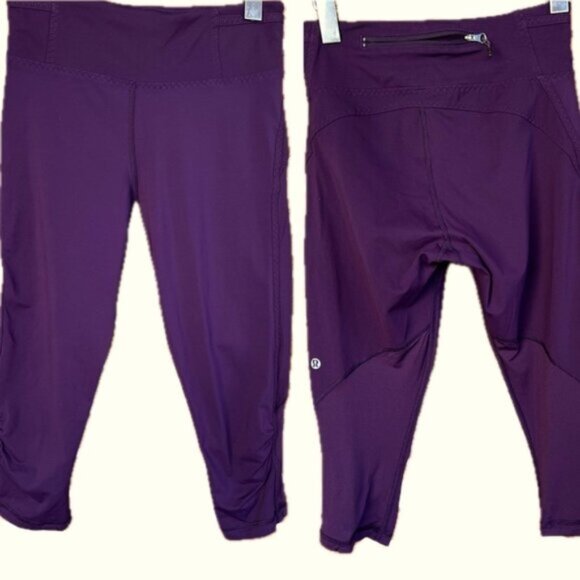 Lululemon *  Pace Perfect Crop Women's Pants leggins Tights Size 4 EUC - Picture 1 of 15